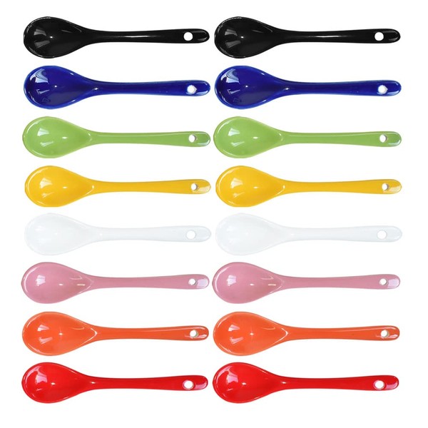 Albedel 2 Pcs of each 8 Color Porcelain Egg Spoons