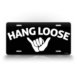 Hang Loose Hand Silhouette License Plate Shaka Sign Auto Tag