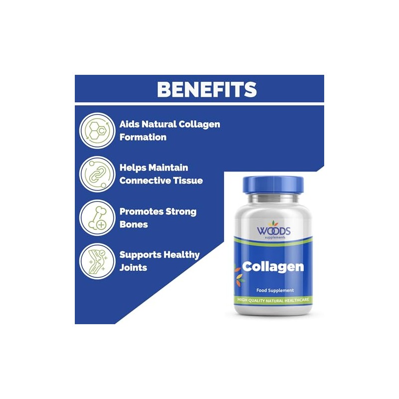 Collagen 300mg (90 Tablets) from Woods Supplements | hydrolysed Collagen