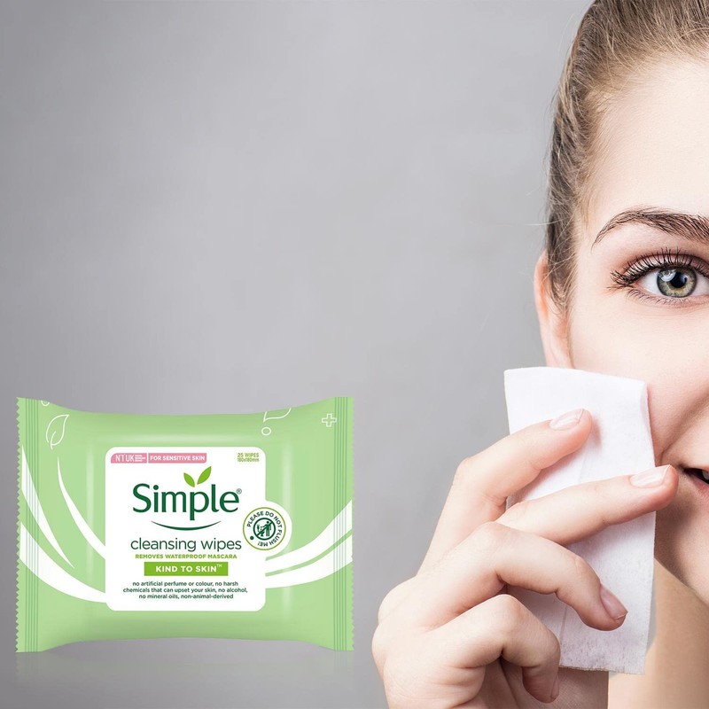 Simple Facial Cleansing Wipes Kind to Skin Sensitive 25's (2