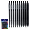 DIGNO Crysta Retractable Ballpoint Pens, BLACK, Medium Point (1.0mm), Pack