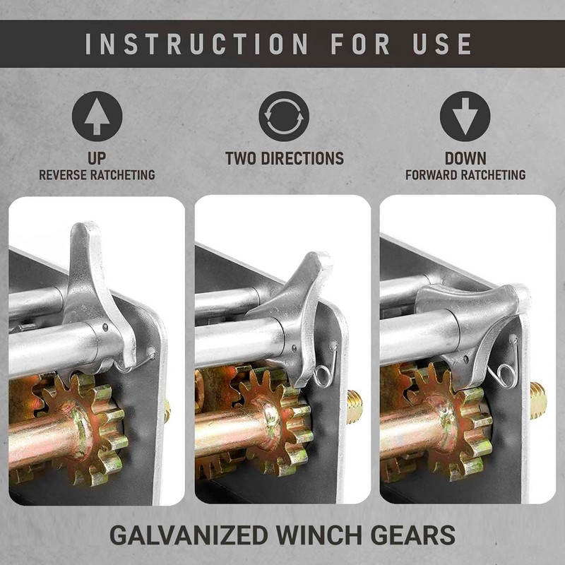 Trailer Winch – Durable Hand Crank – 3500 lbs Hand