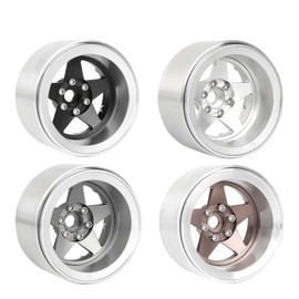 LAFEINA Aluminum 2.2" Beadlock Wheel Offset -10mm Metal Rims for SCX10 RR10 TRX4 VS4-10 Gen8 1/10 RC Crawler Car Upgrade Parts (5-Spoke, Bronze)