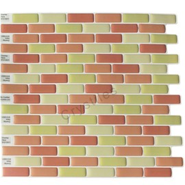 Crystiles Peel and Stick DIY backsplash Tile Stick-on Vinyl Wall Tile, Perfect backsplash idea for Kitchen and Bathroom décor Projects, Item #91010831, 10” X 10” Each, 6 Sheets Pack