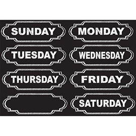 ASHLEY PRODUCTIONS Chalkboard Days of The Week Die-Cut Magnets