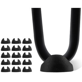 Waziaqoc 16PCS Hairpin Leg Protector Feet, Black Hairpin Leg Rubber Caps Fit for 3/8” & 1/2" Hairpin Leg, Hairpin Leg Pads for Coffee Table Hairpin Desk Chair