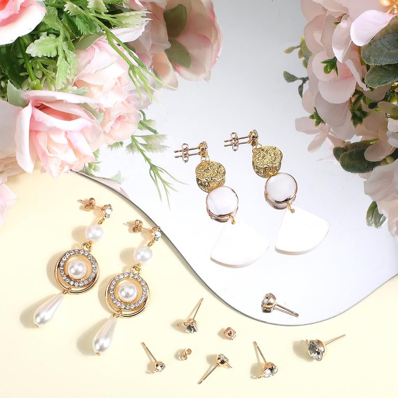 SOFPLATE 1 Box 160Pcs 4mm 5mm 6mm 8mm Rhinestone Earring