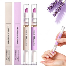 2 Pcs 2-in-1 Cuticle Oil Pusher Pen - 2026 New Ceramic Cuticle Pen,No Leak Travel Size Cuticle Pusher Pen With Oil,Moisturizing And Brightening Instant Keratin Removal Tool For Dry Damaged Nails
