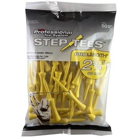 PrideSports PTS Step Tees | 50 Count, 2-3/4 Inch | Wood Golf Tees with Depth Control for Height Consistency