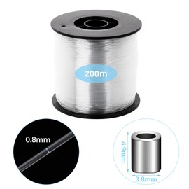 Picture Hanging Wire, 656 feet 0.8mm Fishing Line Sturdy Clear Fishing Line for Hanging Decorations with Aluminum Crimping Loop Sleeves