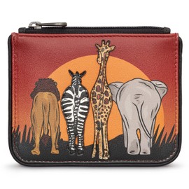 Yoshi Safari Zip Top Womens Purse, RFID Protection, Purse Wallet, Black, Genuine Leather