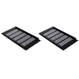 2 Pcs Ventilation Grille Cover, 150mm*300mm Black Aluminum Alloy Air Vent Grille Cover, Breathable Vent Grille for Kitchen Cupboard Wardrobe