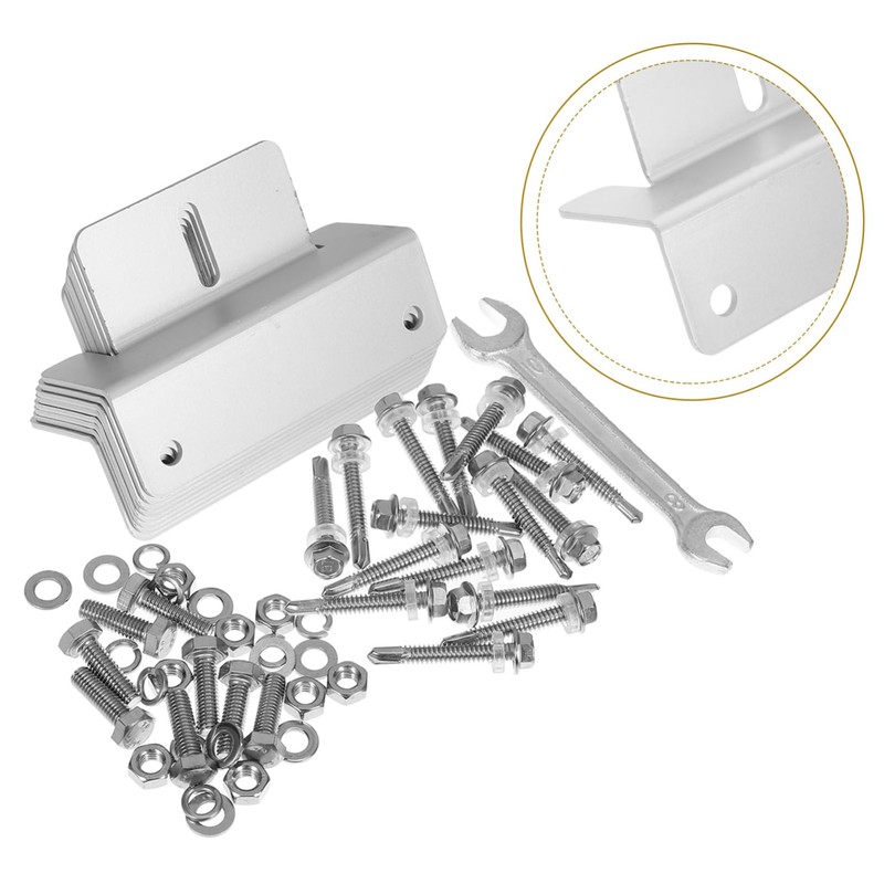 Zerodeko 8pcs Solar Panel Mounting Z Bracket Kit Lightweight Aluminum