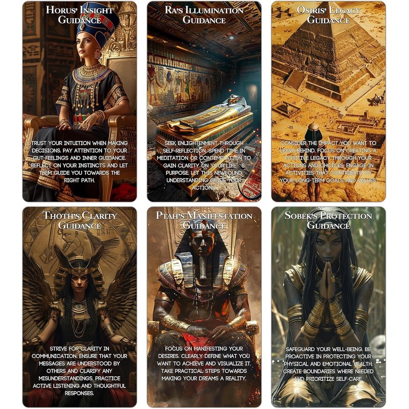 Powerful Ancient Egyptian Oracle Cards, Egyptian Symbols Oracle Deck for