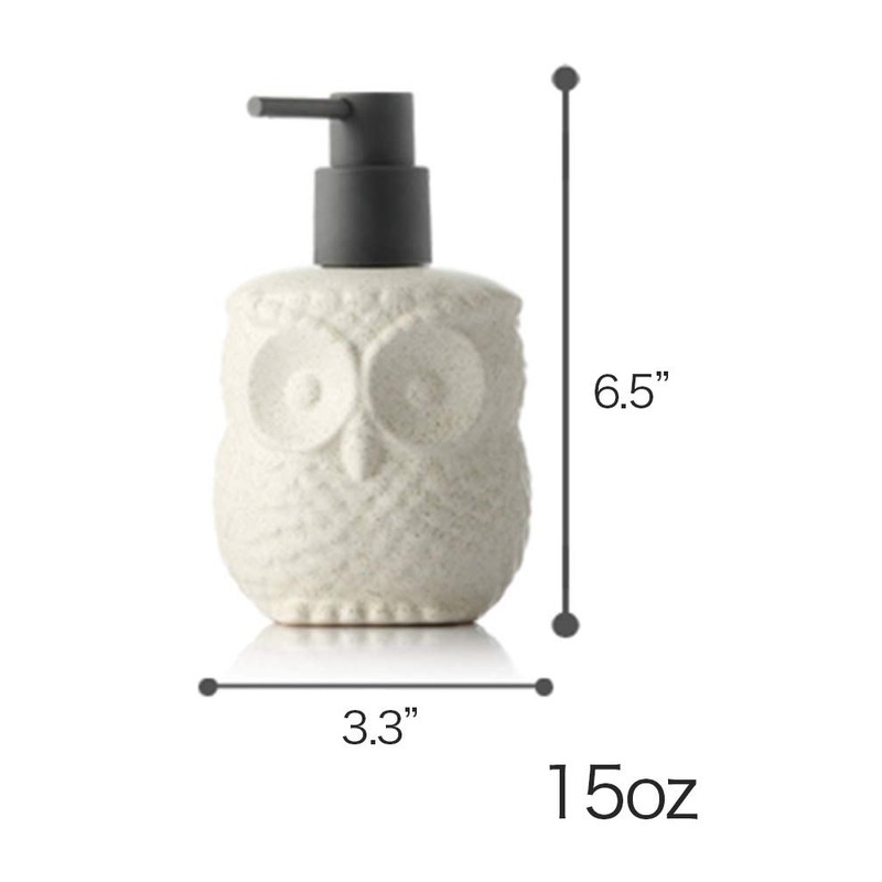 Mathew O Ceramics Owl Shape Soap Dispenser Soap Bottle Lotion