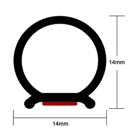 Storystore Universal Automotive Car Door Seal Strip D-Shape Self-Adhesive Weather Stripping for Car Truck Door Window Soundproof Noise Insulation Sealing (11/20" (W) x 11/20" (T) x 59' (L))