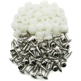 100Pcs Silver Plastic Hinge Dowel Inserts Kit 4x10mm Toothed Machine Thread Opening Plastic Dowel and M4x10 Screws，Fasteners
