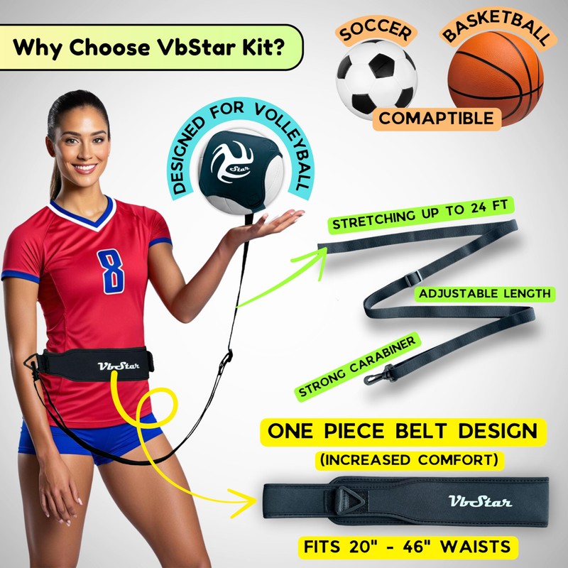 VbStar Volleyball Training Equipment Aid - Practice Your Serving, Setting