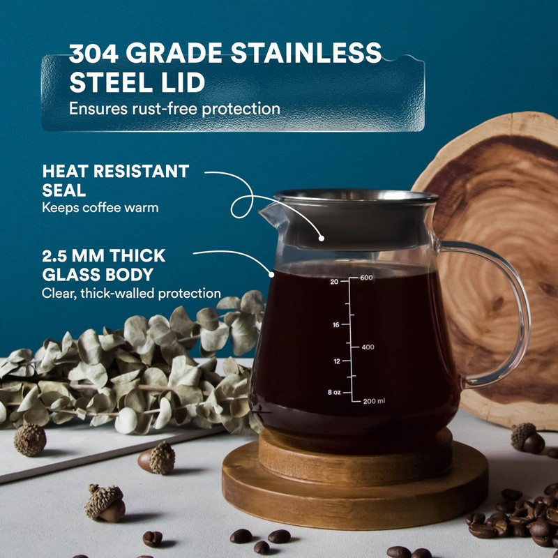 Glass Range Coffee Server For Pour Over Coffee & Tea