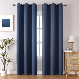 ChrisDowa Grommet Blackout Curtains for Bedroom and Living Room - 2 Panels Set Thermal Insulated Room Darkening Curtains (Stone Blue, 42W x 84L)
