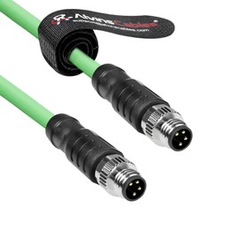 Alvin's Cables M8 A-Code 4-Pin Male to 4-Pin Cable Highly Flexible Shielded for Beckhoff ZK1090-3131 Industrial Automation EtherCAT Fieldbus 1M