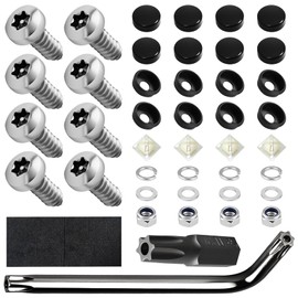 Lyxheth Anti Theft License Plate Screws Kits, License Plate Screw Caps, Stainless Steel Rustproof Security Car Bolts Kit, Car M6 (1/4") Tamper Proof Fastener Nut and Caps for Front Rear Frame Mounting