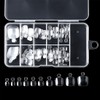 WUSJCOF 100 Stück selbstklebende Zehennägel Set, Vollabdeckung Acryl künstliche klare