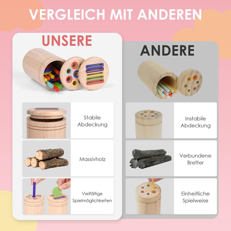 Gaethra Montessori Toy, 7.5 x 7.5 x 14 cm, for
