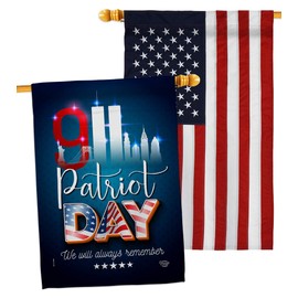 911 Remember Honor House Flag - Pack Armed Forces Service All Branches Support United State American Military Veteran USA Embroidery - Banner Small Garden Yard Gift Double-Sided Made In 28 X 40