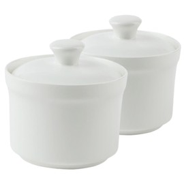 Ciieeo 2pcs Ceramic Stew Pot Soup Bowl with Handles Soup Noodle Birds Nest Stew Pot Ceramic Eggs Japanese Egg Cups with Lids Baking Dishes Soup Pot Commercial Ceramics Stew Bowl White