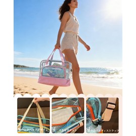 FLORPERRY Makeup Bag, Large Capacity, Cosmetic Pouch, Makeup Pouch, Portable, Cosmetic Bag, Vanity Pouch, Travel Bag, Fitness Wash Bag, Wet & Dry Separation, Waterproof, Travel, Spa, Bath, Swimming