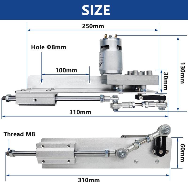 JQDML Higher Torque Reciprocating Cycle Linear Actuator DC 24V 120RPM