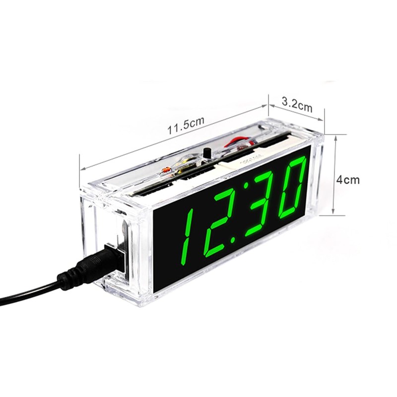 Hsthe Sea DIY LED Digital Clock Kit with Time, Temperature