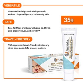 Ameda Triple Zero Lanolin Nipple Cream | Moisturizing Body Cream for Sore Nipples from Breast Feeding (35 gram) | 100% Natural Lanolin