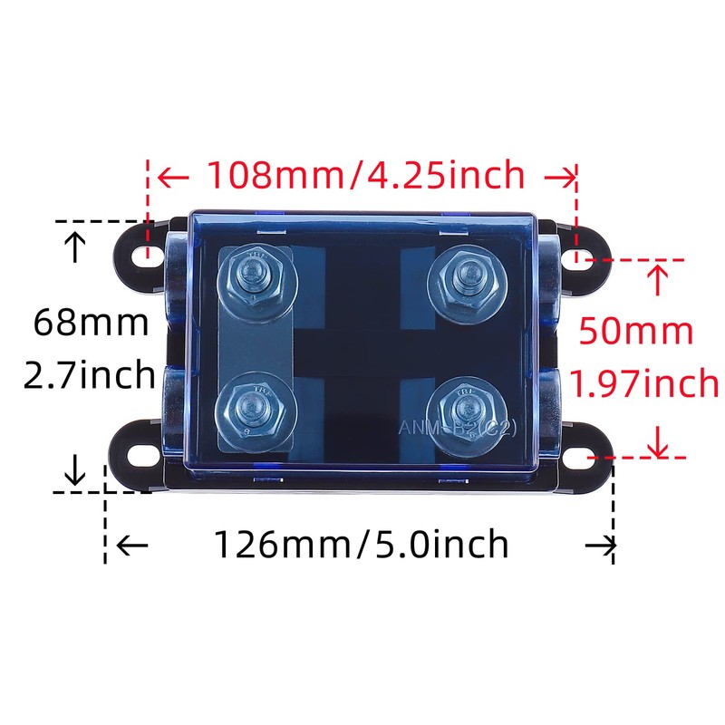 BOJACK 2-Way AMG Mega Fuse Holder (Pack of 1 ANM-B2)