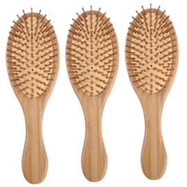 Vaguelly 3Pcs Bamboo Scalp Massage Comb Static Hair Brush for Easy Combing Lightweight Portable Suitable for All Hair Family and Friends