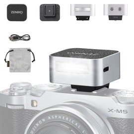 ZENIKO ZF04 Mini Camera Flash CCT 6500 K ± 200 K 372 Full Power Flashes 2 Power Levels Compatible with Canon Nikon Sony Fuji Olympus Panasonic (Silver)