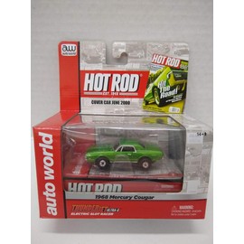 Auto World SC254 Hot Rod Magazine 1968 Cougar HO Scale Electric Slot Car - Green