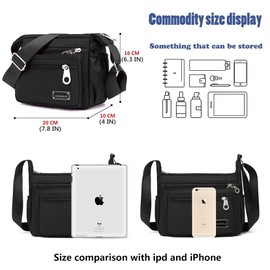 CYchen Crossbody Bag for Women, Tote Messenger Cross body Travel Bag Small Work Handbag with Shoulder, School Satchel Waterproof Zip Bags for Ladies Girls