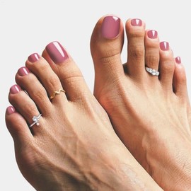 Toe Gel Nail Stickers - 34PCS Salon Quality Wraps no UV Light Needed - Long Lasting Toe Nail Polish Strips for Women (Lavender Purple)