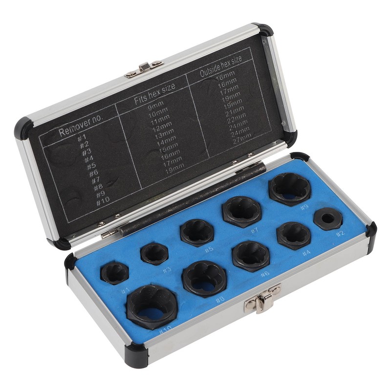 11pcs/ Set 9-19mm Damaged Nut Bolt Remover Stud Extractor Locking