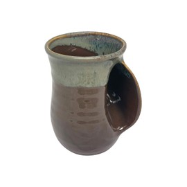 Clay in Motion Handwarmer Mug - Mocha - Right Handed,Brown,14oz.