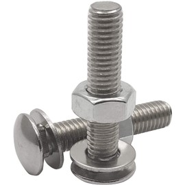 20 Sets Long Square-Neck Carriage Bolts Set,Carriage Bolts Set w/Nuts & Flat Washers,Zinc-Plated,Carbon Steel Grade 4.8,Plain Finish,Fully Threaded(M8-1.25X45mm)