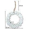 Wooden LED Wreath Diameter 22 cm with Snowflakes and Stars