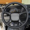 MEWANT DIY Black Smooth Geom Embossed Faux Leather Steering Wheel