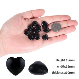 Nupuyai 10 Pieces Heart Gemstone Healing Stone Heart Shape Lucky Charm for Jewellery Making Decoration Approx. 1.5 cm