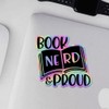 Holographic Decal Stickers of Book Nerd and Proud Premium Waterproof
