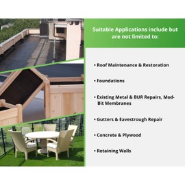 Liquid Rubber Waterproof Sealant - Multi-Surface Leak Repair Indoor and Outdoor Coating, Water-Based, Easy to Apply, Original Black, 1 Gallon