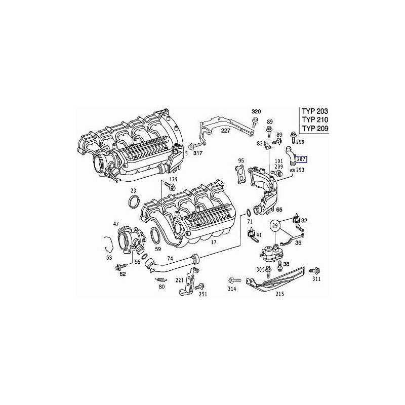 A6111400108 Mercedes Plug Pipe Section 6111400108