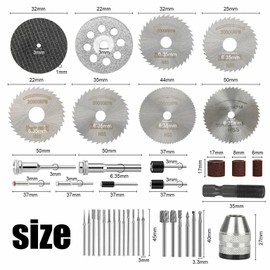 HYCDIYTS 146 Piece Set Router Bit Diamond Bit Mini Router Bit Diamond Cutter Drill Cutter HSS Circular Saw Blade Sanding Band Cutting Disc for Mini Routers High Speed Steel Cutting Disc Cutting Wheel